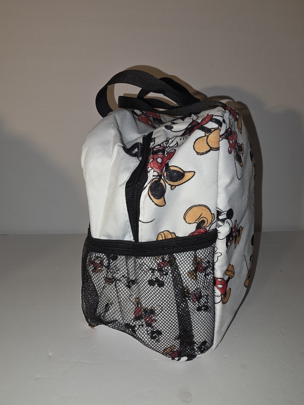 White Kids Backpack with Mickey & Minnie Print - Picture 2 of 7